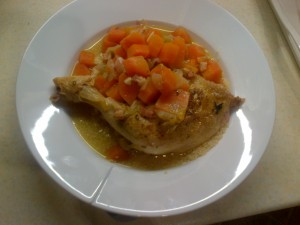 5th April Poached Chicken with Lardons and cous cous